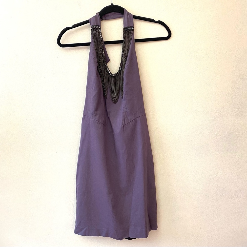 Black Halo embellished neckline halter mini dress size 0